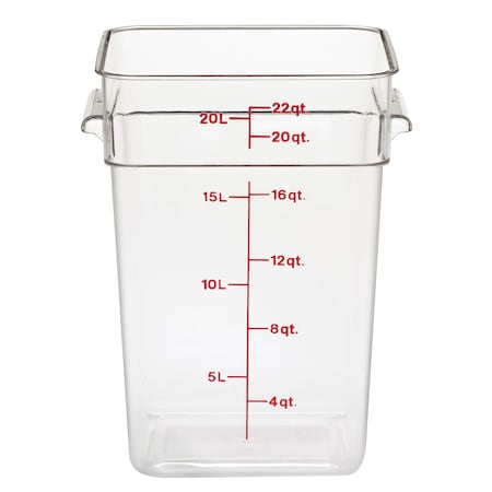 Cambro Cambro 22 qt. Clear Measuring Plastic Square Container, PK6 22SFSCW135